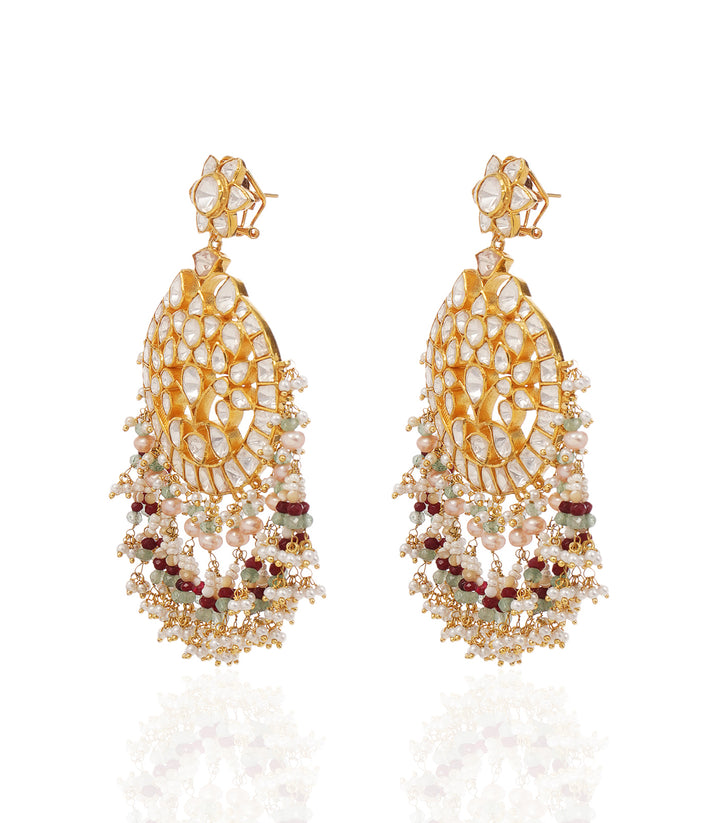 MISHIKA RED MOISSANITE CHANDBALI