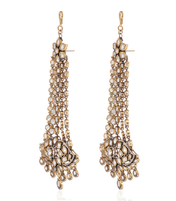 INDU ANTIQUE FINISH KUNDAN STATEMENT EARRING