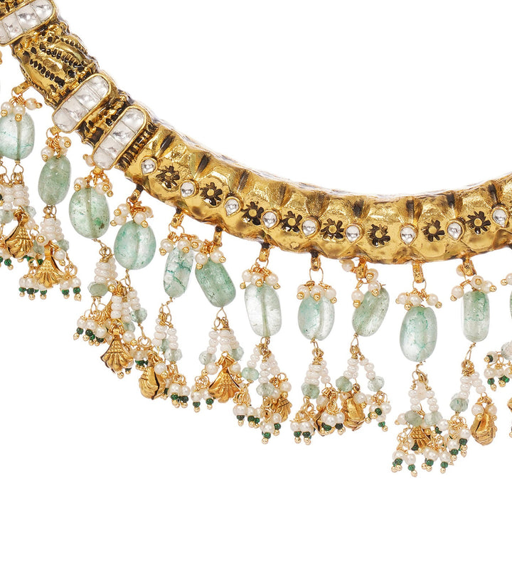 AGASTYA GREEN KUNDAN NECKLACE SET