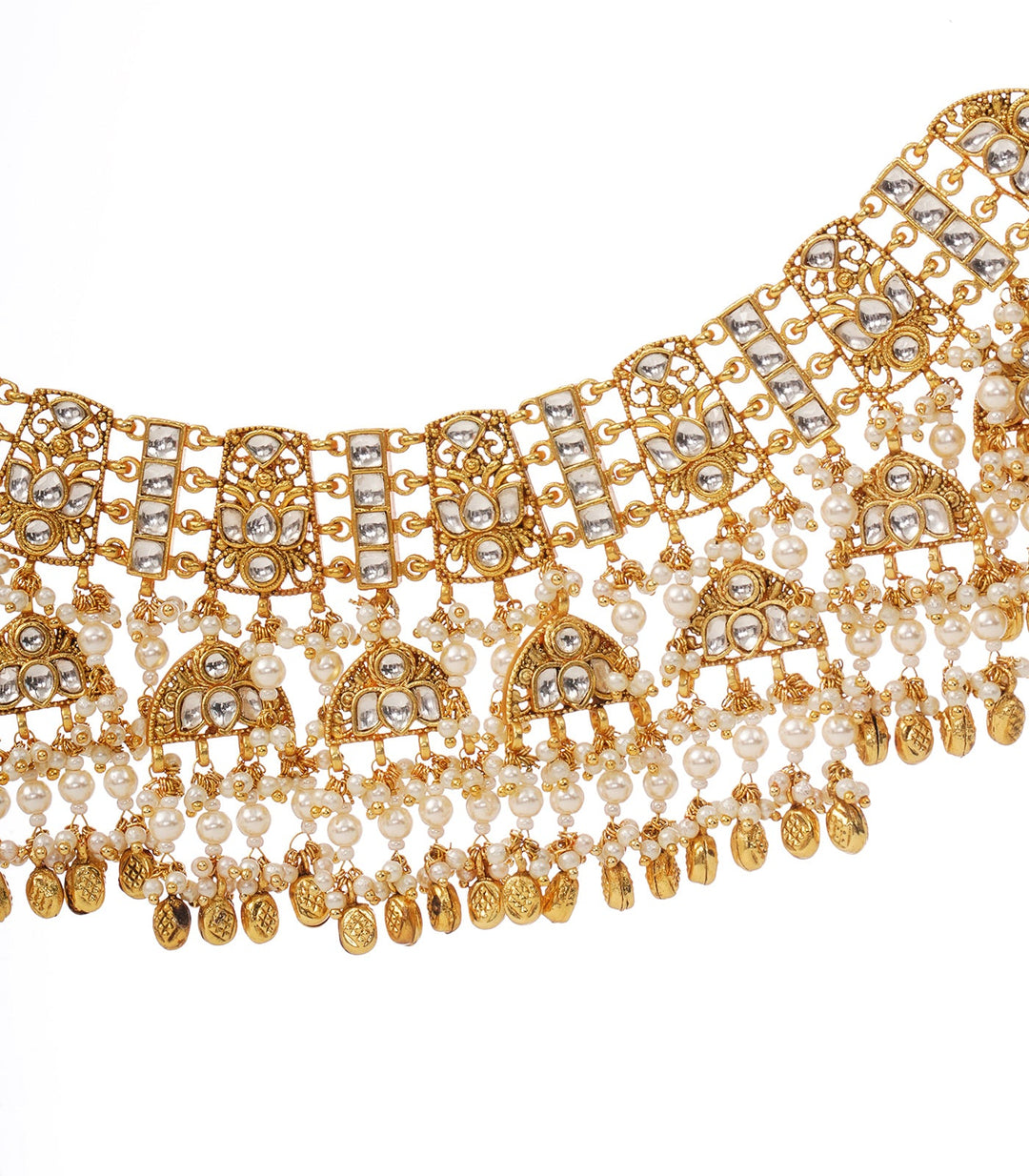 ZALAK WHITE KUNDAN NECKLACE SET