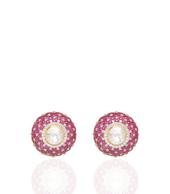 TRISHA RUBY MOISSANITE STUD