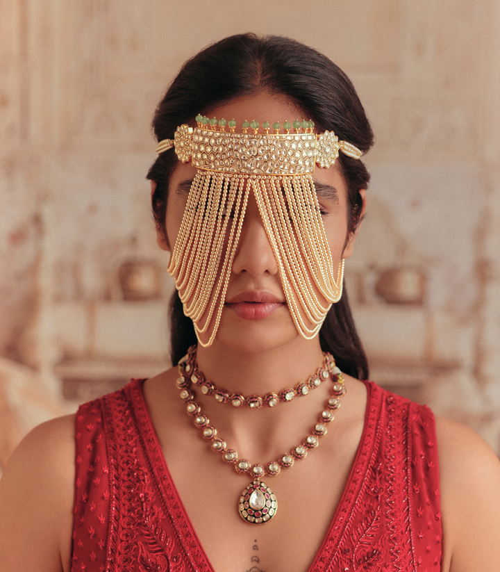 AISRA RED POLKI NECKLACE SET