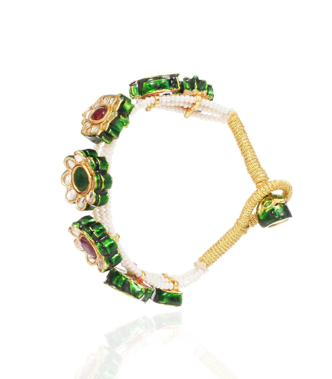 AASHI GREEN KUNDAN BRACELET