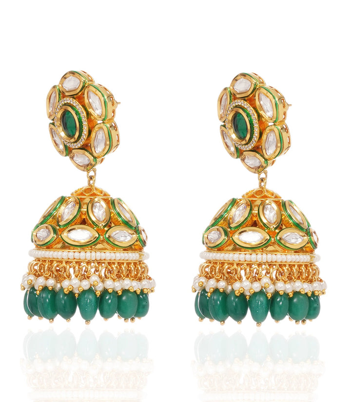 PAKHI GREEN KUNDAN JHUMKA