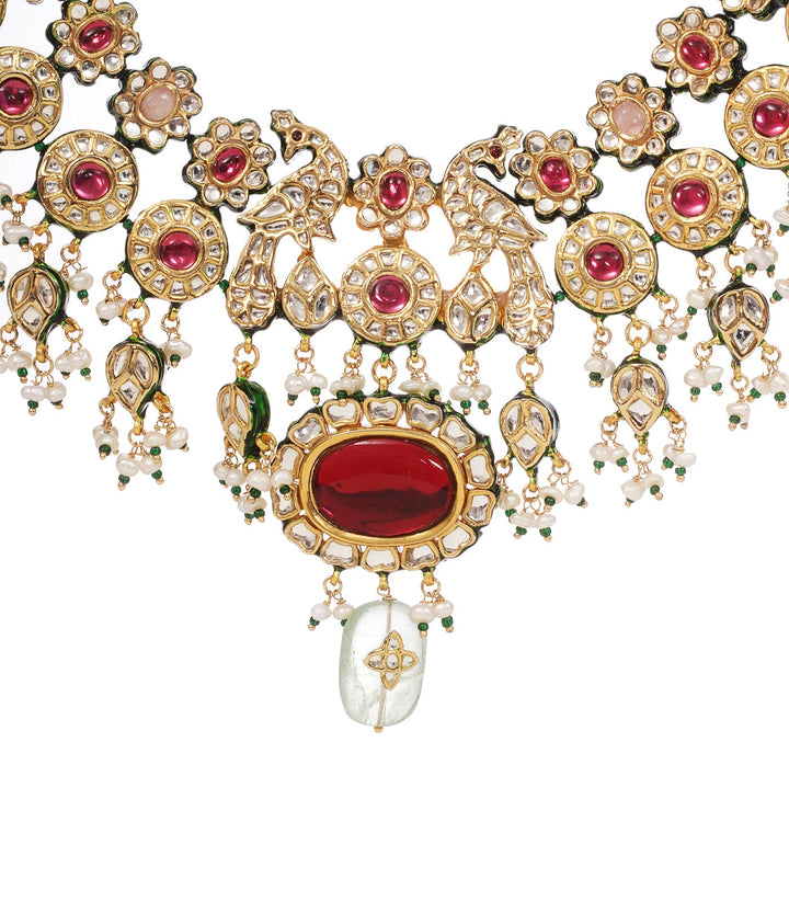 SUMAYA RED KUNDAN NECKLACE SET
