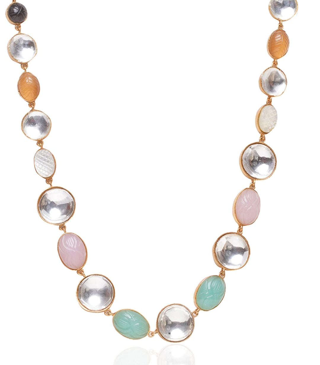 Menka Navratan Polki Necklace Set