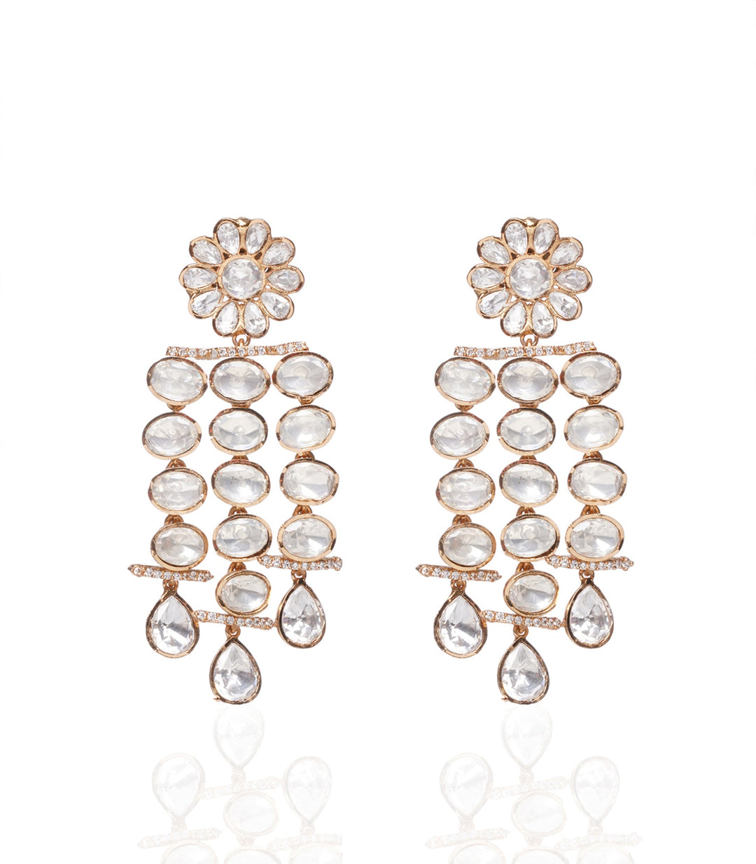 Aprajita Three Line Polki Necklace Set