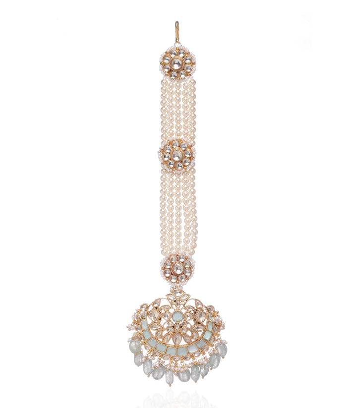AASHIMA MINT KUNDAN TIKA WITH GREEN DROPS
