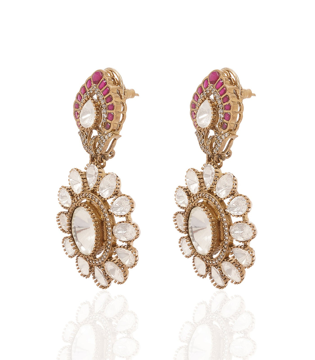 PARVATI RED POLKI STUD