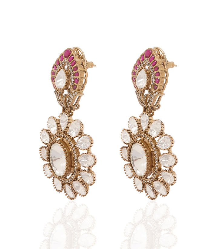 PARVATI RED POLKI STUD