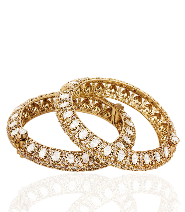 QIRAT ANTIQUE FINISH POLKI BANGLES