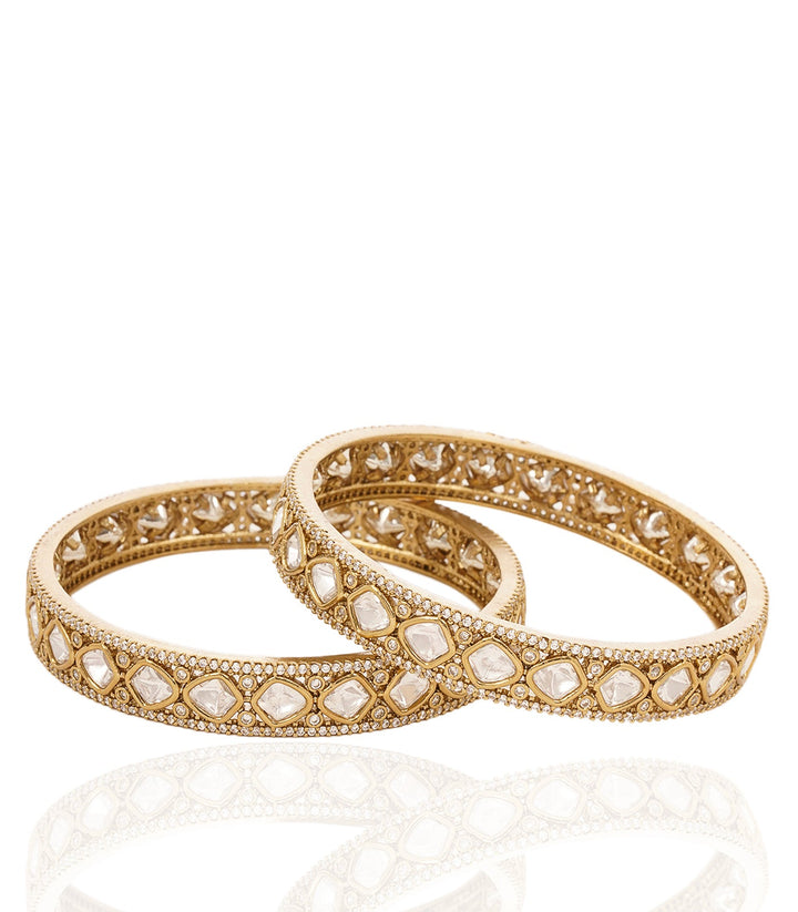 NIKITA ANTIQUE FINISH POLKI BANGLES