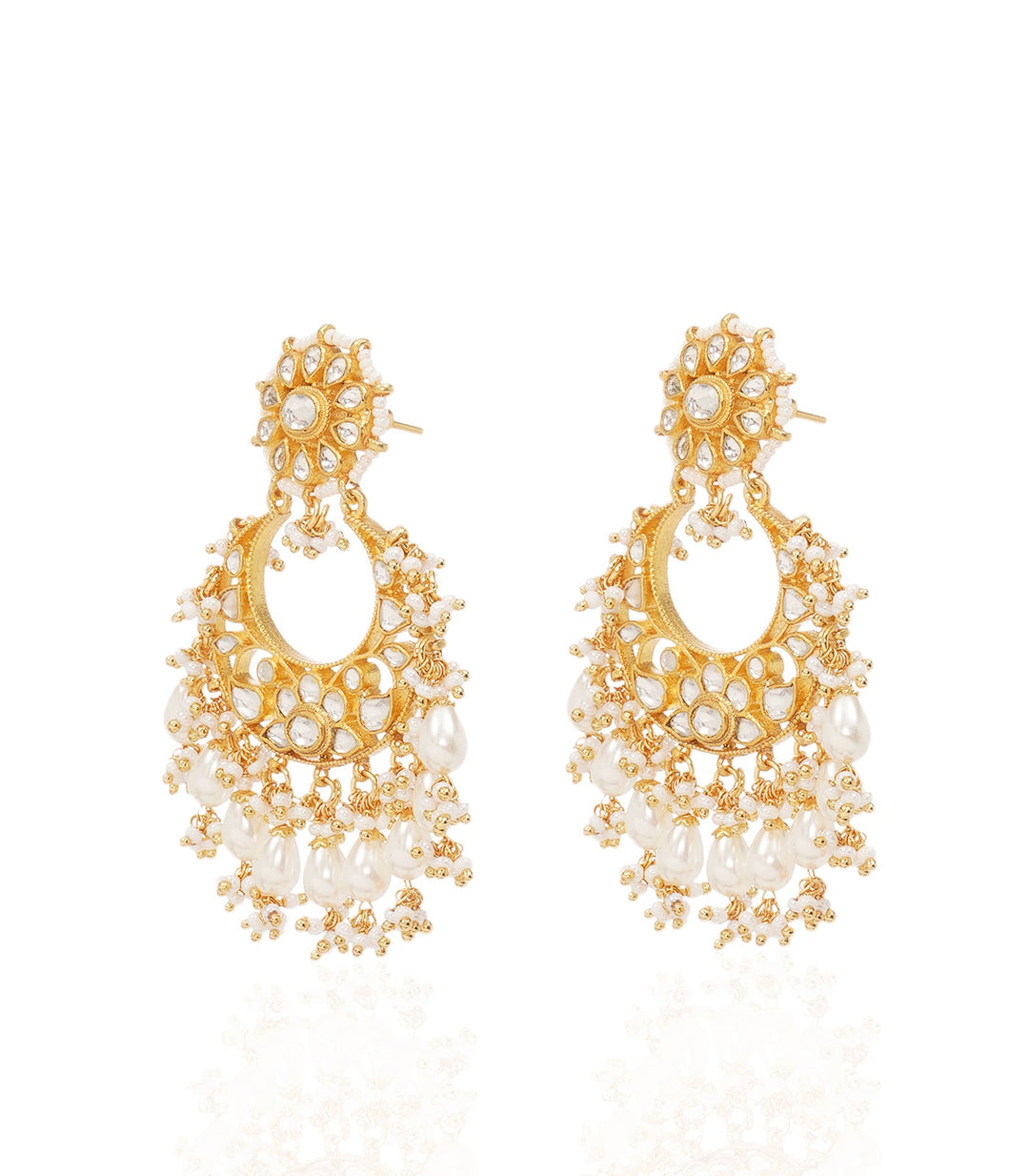 KERANI WHITE KUNDAN CHANDBALI