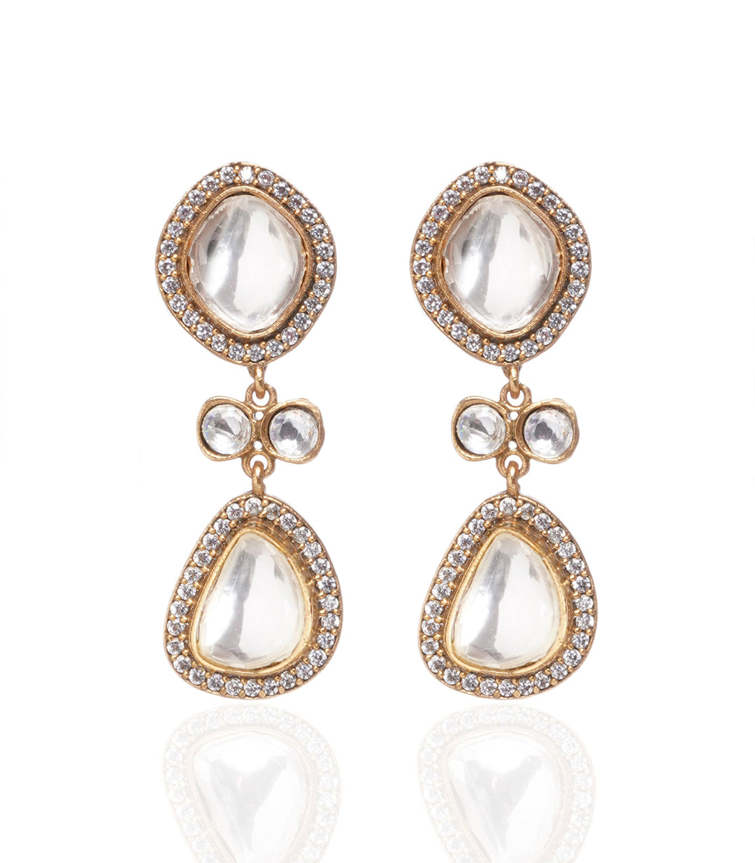 Prakruti Single Line Polki Necklace Set