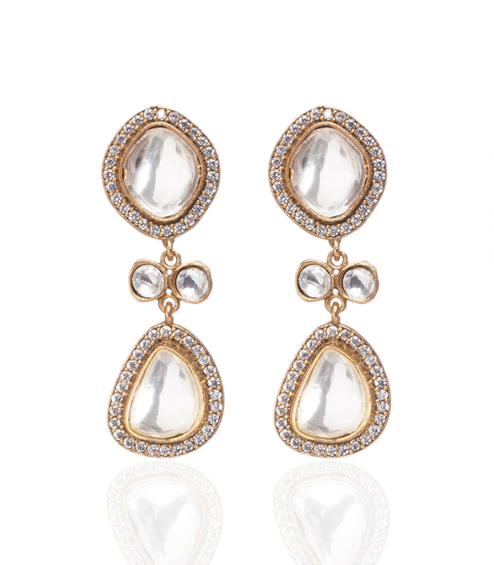 Prakruti Single Line Polki Necklace Set