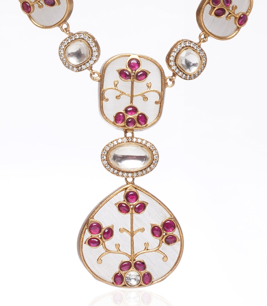 Lavanya Red Polki Necklace Set
