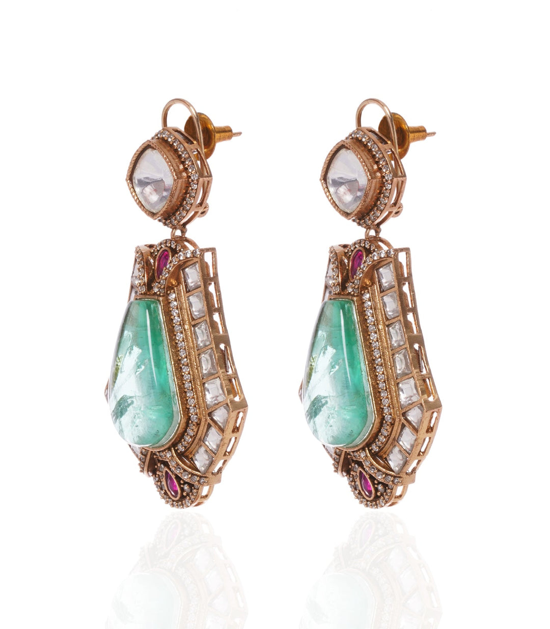 AMITA MINT FLUORITE STATEMENT EARRING