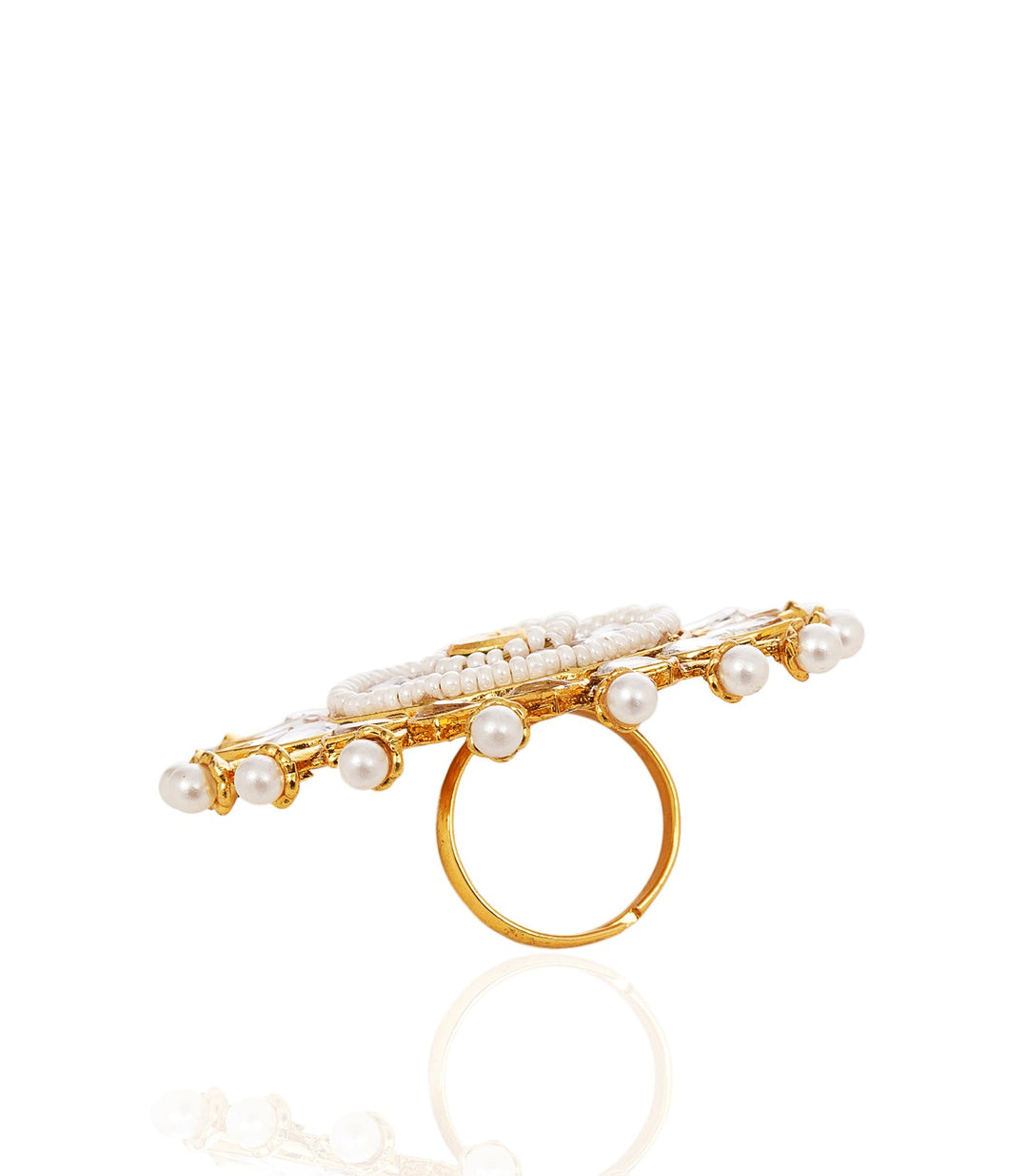 TANRIKA WHITE KUNDAN RING