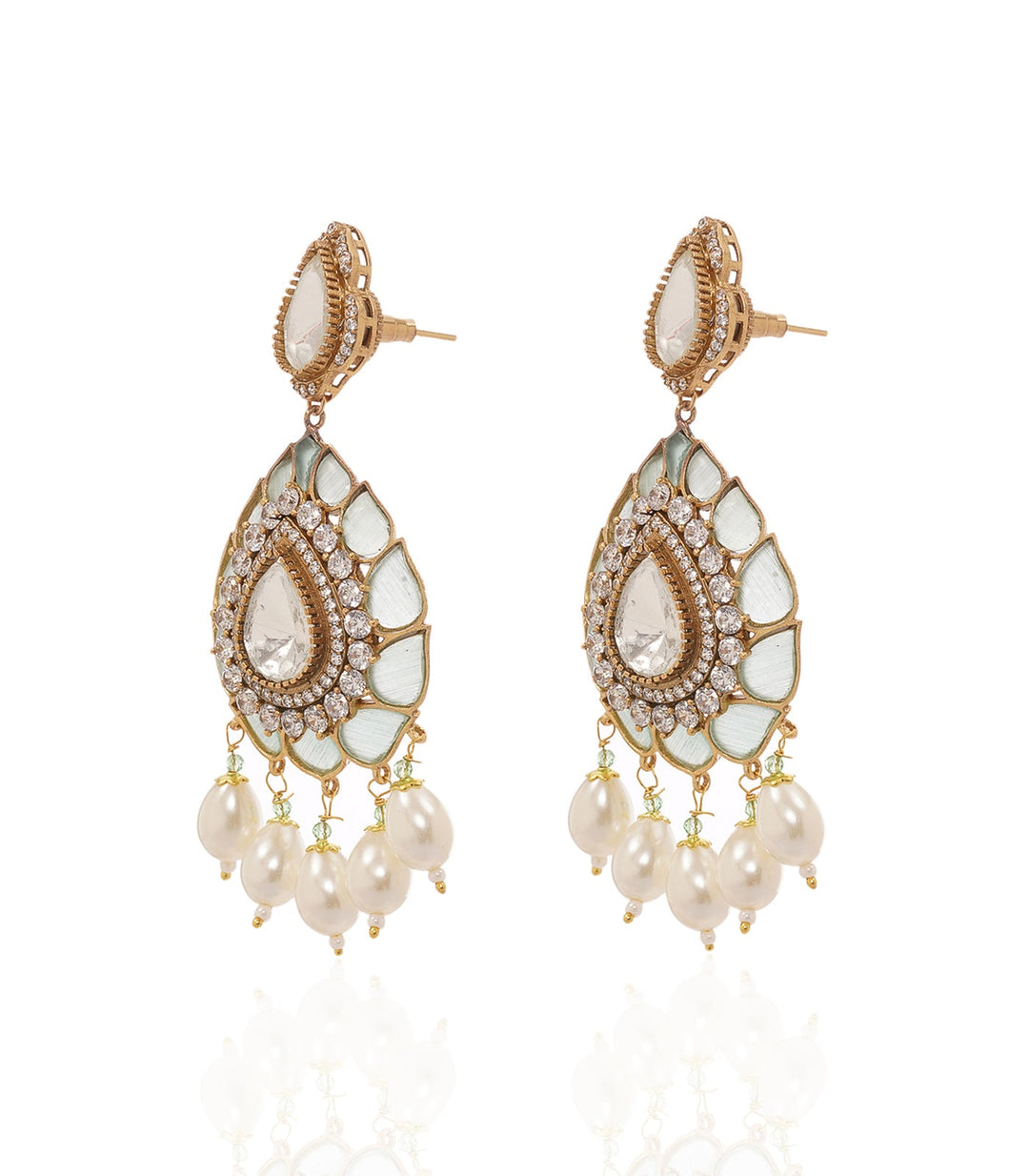 MEDHA MINT POLKI STATEMENT EARRING
