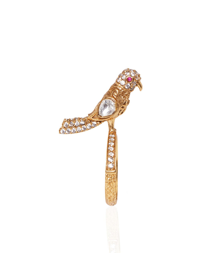 CHIDIYA GOLD PLATED  MOISSANITE RING