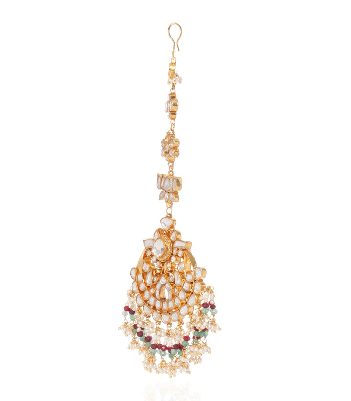 ALKA RED & GREEN  KUNDAN TIKA