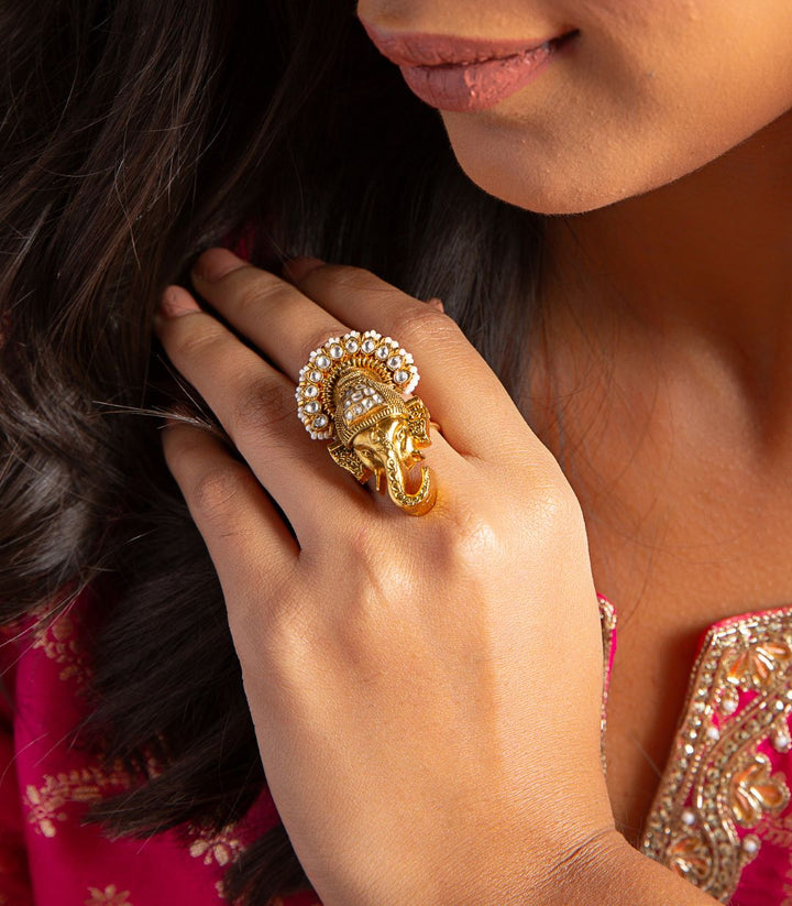 GANESHA KUNDAN RING