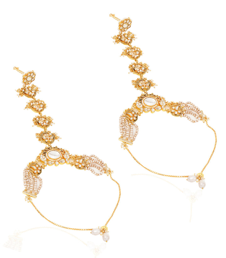MENKA WHITE KUNDAN HATHPHOOLS