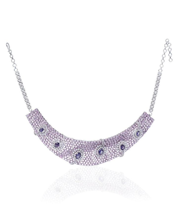 EKANI PURPLE ZIRCON NECKLACE SET