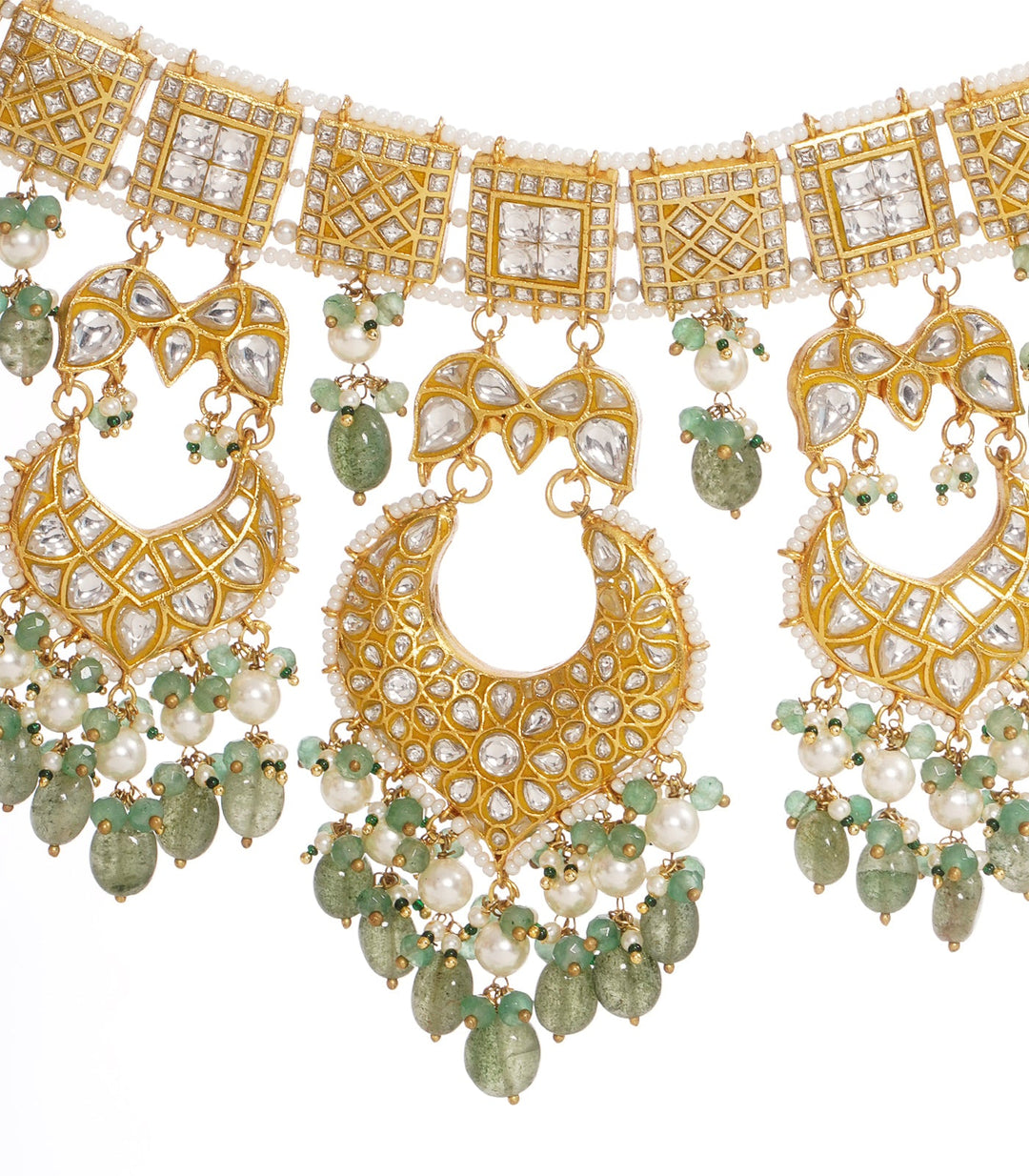 RIDHIMA GREEN KUNDAN NECKLACE SET