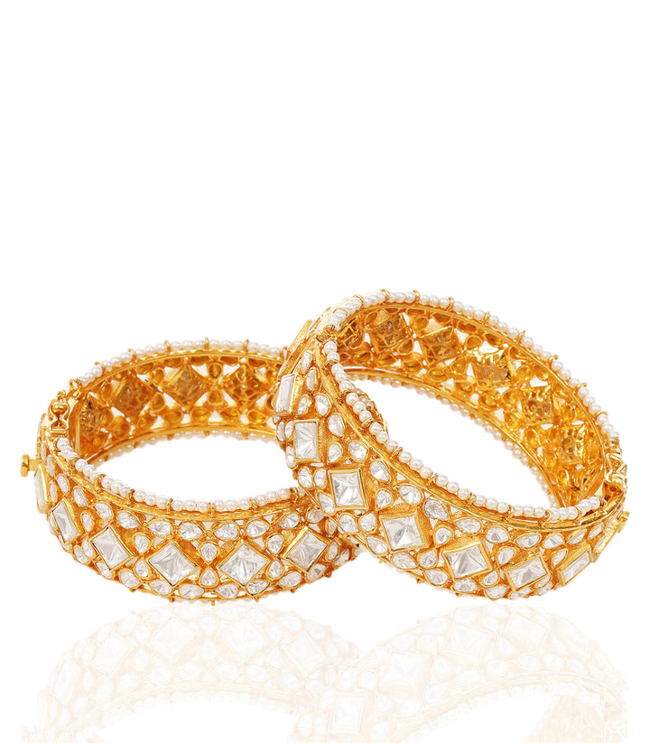 ALISA GOLD PLATED MOISSANITE BANGLES