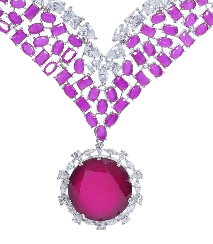 RUHI RUBY ZIRCON NECKLACE SET