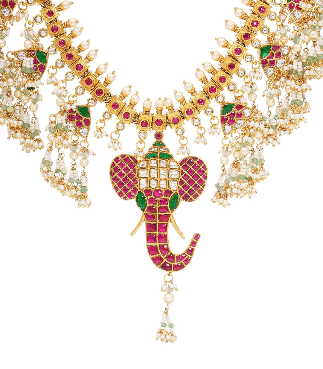 DARSHIKA RED KUNDAN LONG NECKLACE