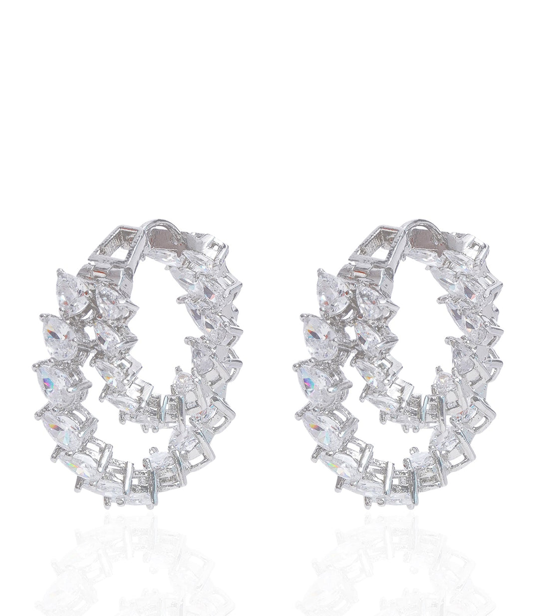 KIARA SILVER FINISH ZIRCON STUD