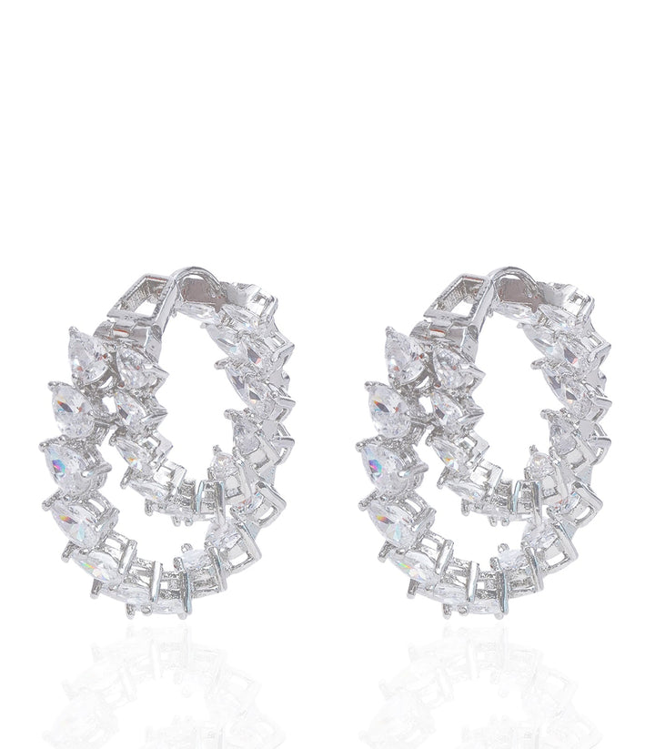 KIARA SILVER FINISH ZIRCON STUD