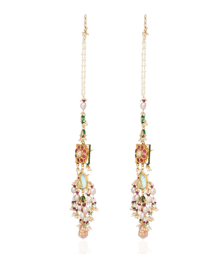 JYESHTHA RED KUNDAN STATEMENT EARRING