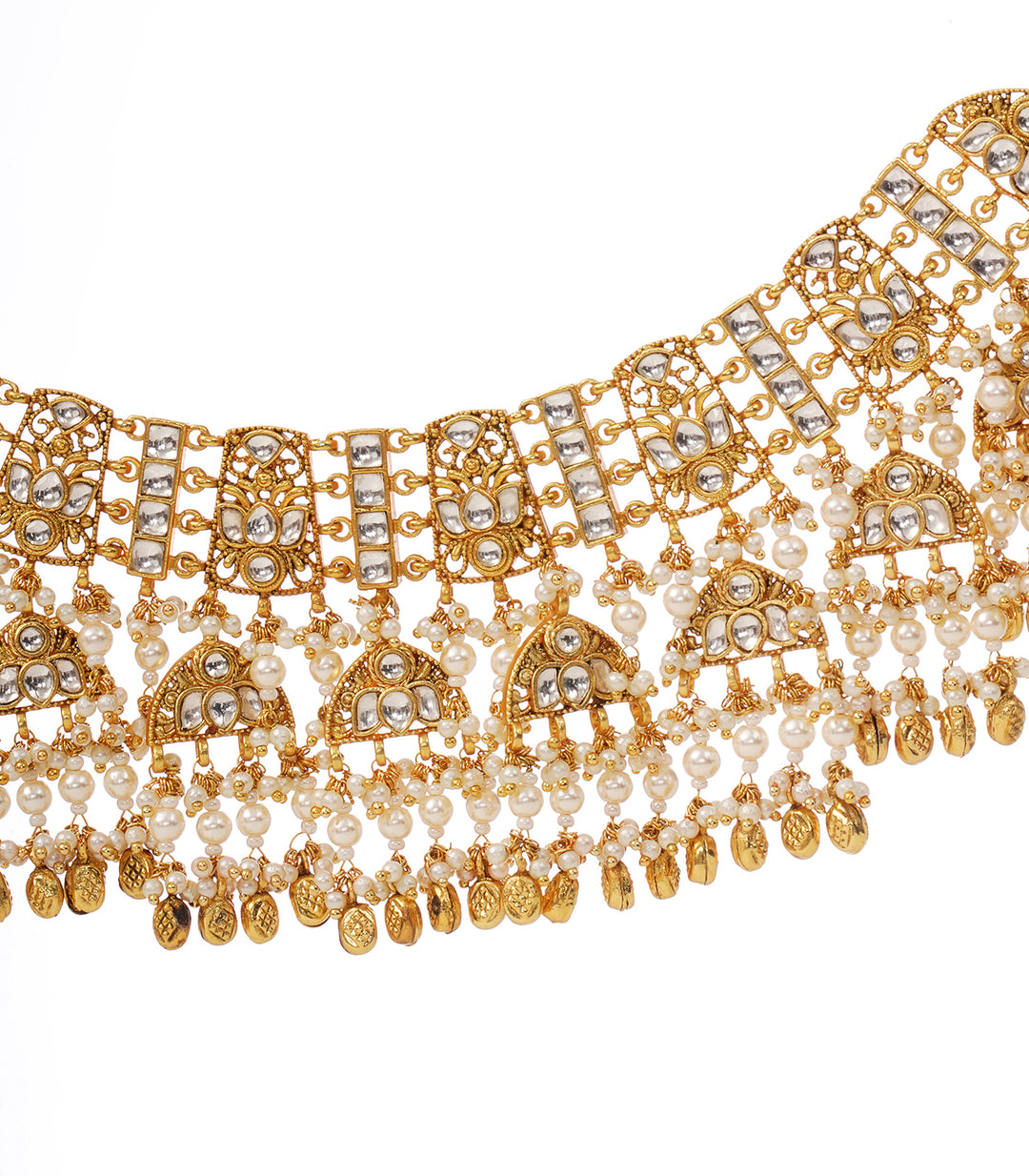 ZALAK WHITE KUNDAN NECKLACE SET