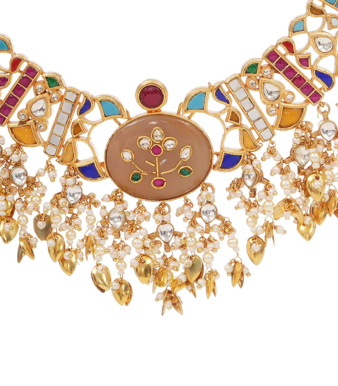 YAMINI NAVRATAN KUNDAN NECKLACE SET