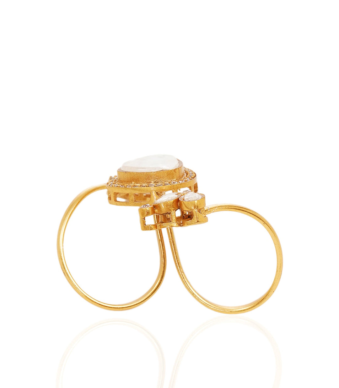 GITALI GOLD PLATED POLKI RING