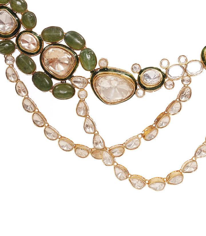 NAYSA GREEN POLKI CHOKER