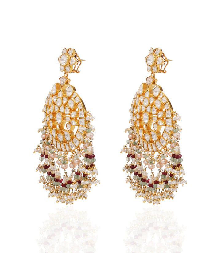 MISHIKA RED MOISSANITE CHANDBALI