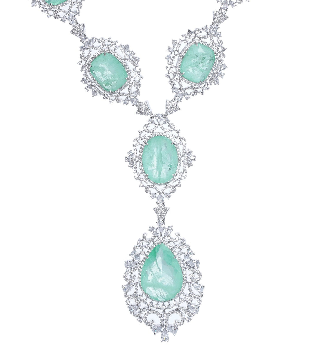 OVIYA MINT ZIRCON LONG NECKLACE