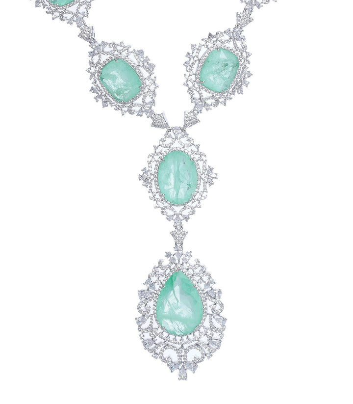 OVIYA MINT ZIRCON LONG NECKLACE
