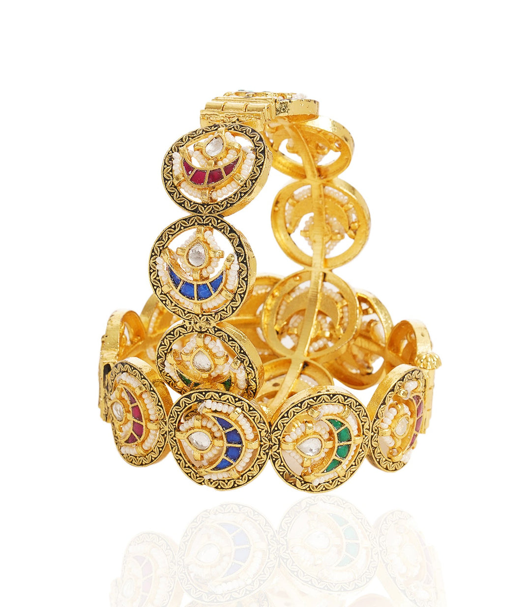 NEHA WHITE KUNDAN BANGLES