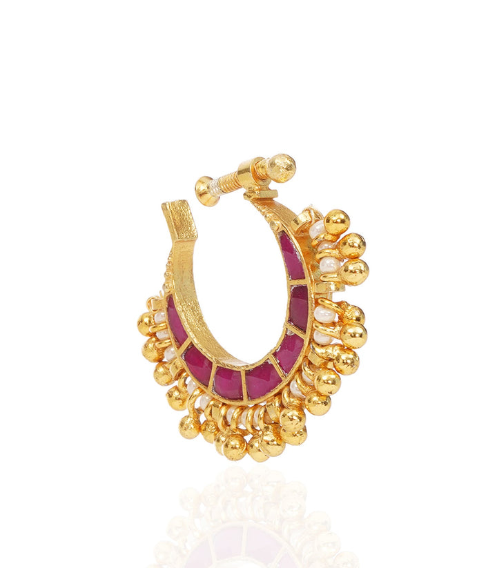 NIMA WHITE KUNDAN NOSE RING