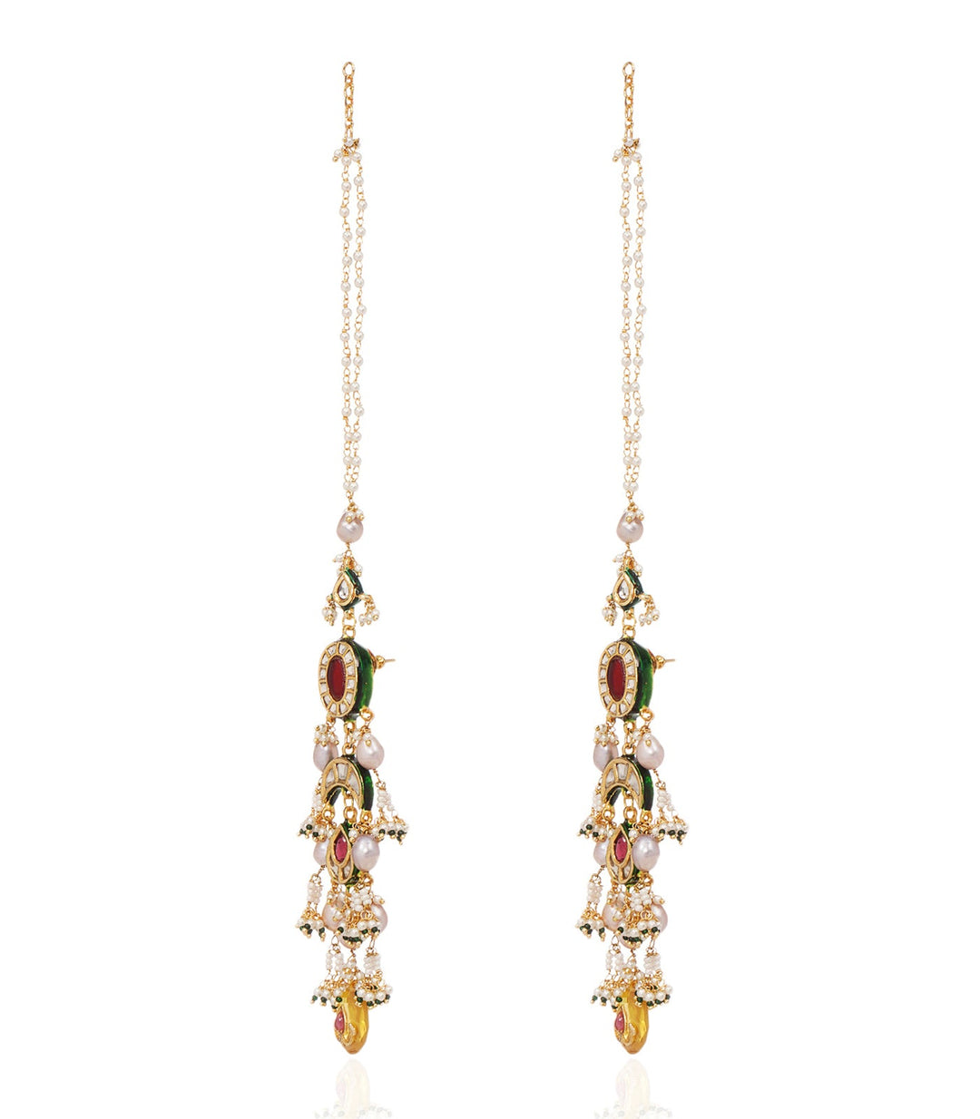 AGANITA RED KUNDAN STATEMENT EARRING