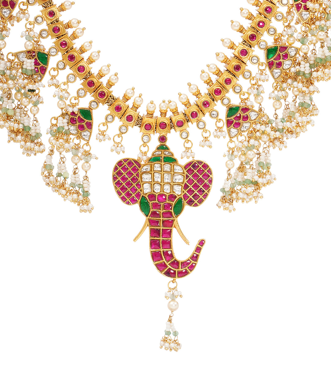 DARSHIKA RED KUNDAN LONG NECKLACE