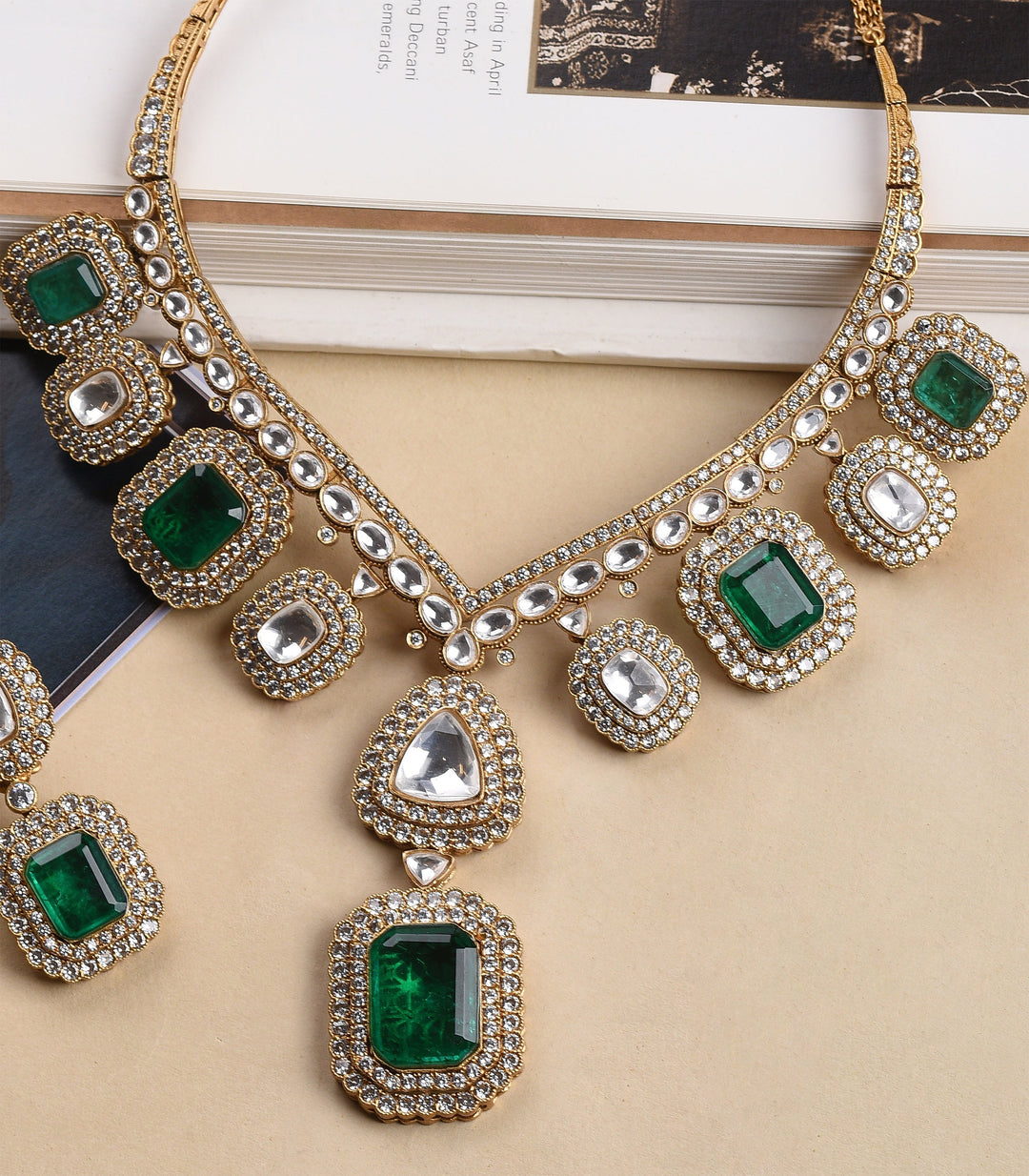 ANAMIKA GREEN POLKI NECKLACE SET