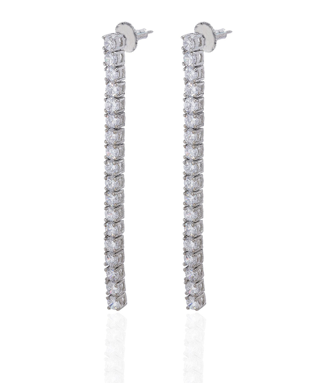 RAKUL SILVER FINISH ZIRCON ZIRCON EARRING