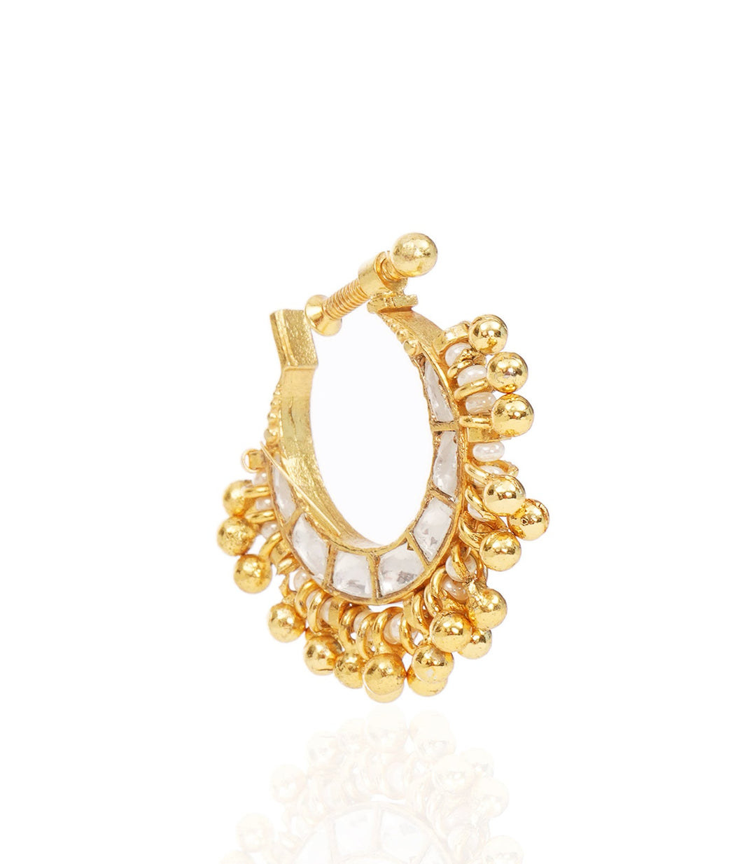 NIMA WHITE KUNDAN NOSE RING