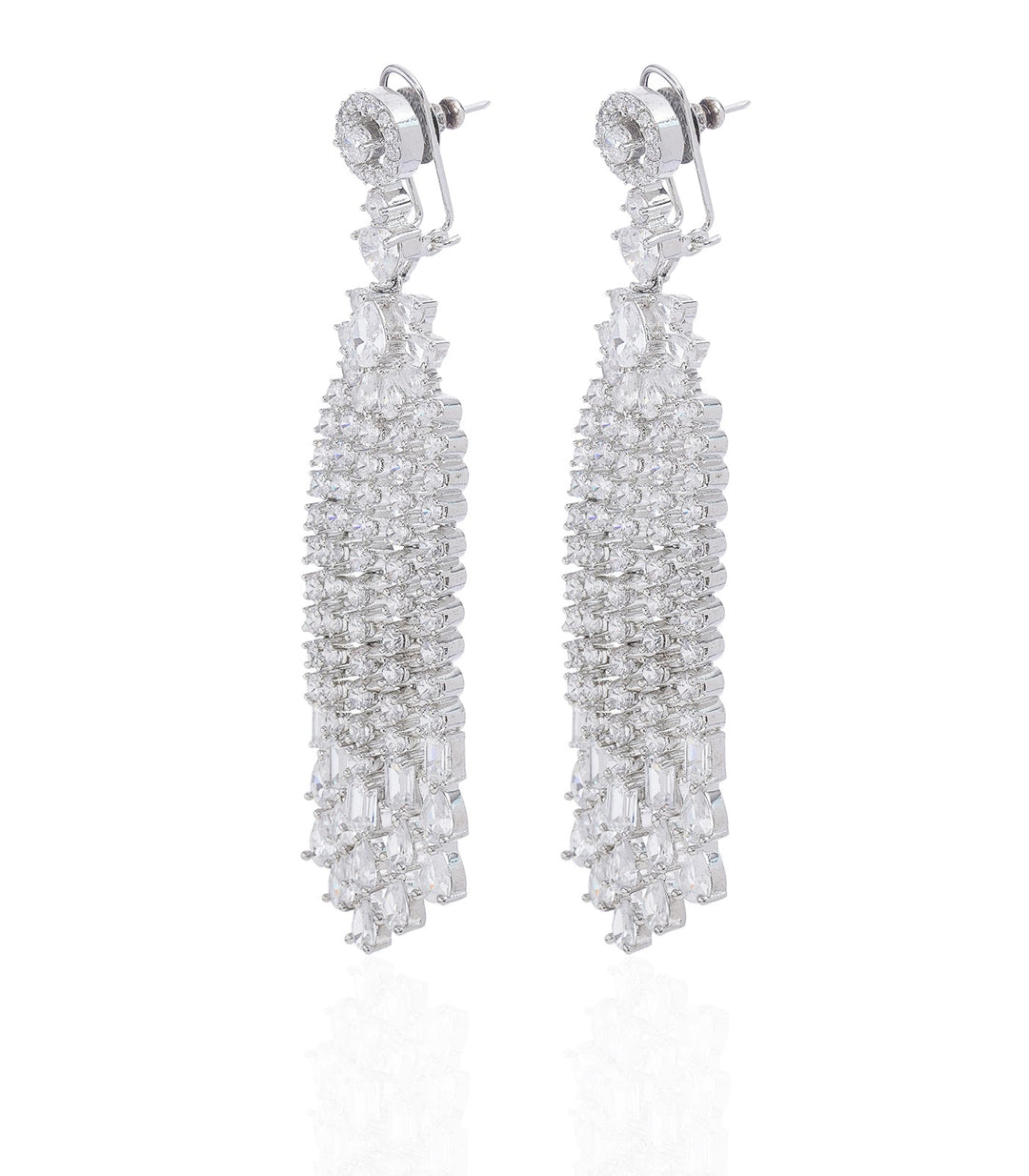 KATHY SILVER FINISH ZIRCON ZIRCON EARRING